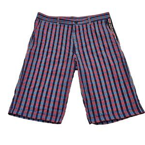 NWOT Green Coast Yachting Outfits Men's Plaid Seersucker Coastal‎ Shorts Sz M
